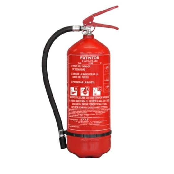 Extincteur à Poudre Portable 6 Kg Avec Certificat (Valide Jusqu'en 2025) - Comprend Panneau Signalétique Et Support De Fixation